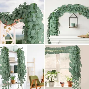 Kunstmatige eucalyptus slingers nep bladeren wijnstok voor huwelijksfeest decor