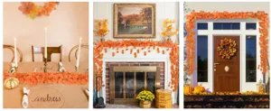 Kunstmatige herfstbladslinger voor Thanksgiving, bruiloft, feest en huisdecoratie binnenshuis.