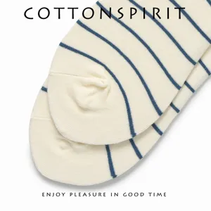 Summer breathable cotton low-cut striped socks for men and women, comfortable and sweat-absorbent.
