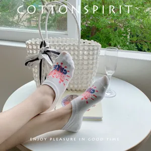 Unisex Casual Cotton Boat Socks Cartoon Print Breathable Low Cut Short Socks Summer Daily Sport Socks For Couple