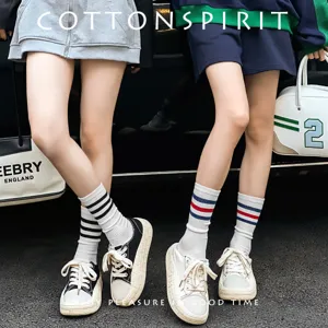 Chaussettes mi-mollet à rayures de style japonais pour hommes et femmes streetwear