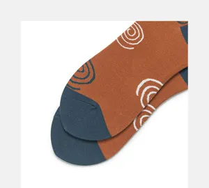Artistic abstract pattern socks detail view, premium cotton casual streetwear couple socks