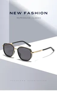 Lunettes de soleil polarisées pour homme avec monture en métal pour la conduite et sport.