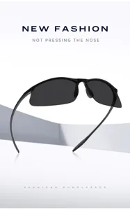 Polarized cycling sunglasses featuring lightweight half-frame design and UV protection.