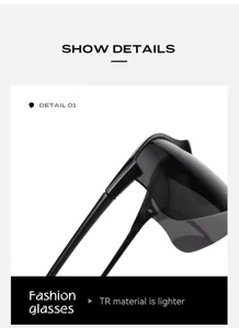 Black polarized cycling sunglasses detail showing lightweight TR frame and sleek wrap-around design.