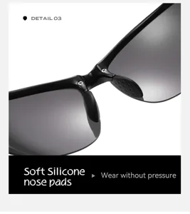 Close-up detail of polarized cycling sunglasses with soft silicone nose pads for comfort.