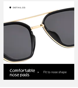 Vue détail de lunettes de soleil polarisées homme, plaquettes confortables pour conduite.