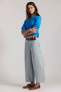 Herbst lässige weite Damen Jeans Hose, bequeme lockere Vintage Freizeithose im Retro Stil.