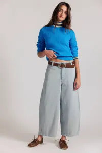 Damen Vintage weite Denim Jeans Hosen lässig Herbst Mode stilvolle bequeme Kleidung