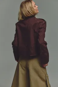Fall fashion women long sleeve brown leather jacket casual outerwear for stylish daily wear.