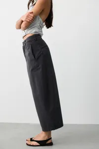Damen retro lose lässige weite beine hosen herbst baggy denim stil schicke passform chic