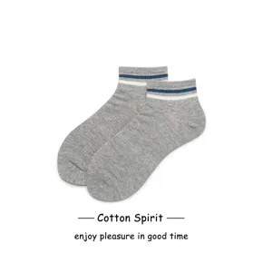 Men casual stripe cotton low cut ankle socks breathable athletic boat socks daily wear
