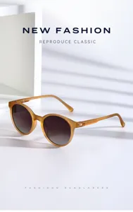Lunettes de soleil rondes vintage classiques avec verres dégradés pour hommes et femmes élégants