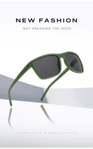 Detailed view of trendy green frame sunglasses with dark lenses, offering comfort and style.