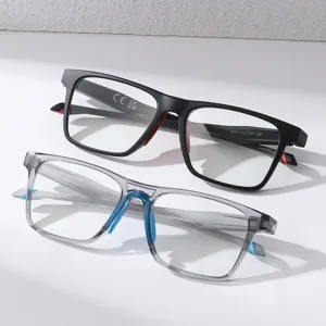 Monture de Lunettes de Vue TR90 Légère pour Homme Anti Lumière Bleue Monture Carrée Lunettes de Sport Mode