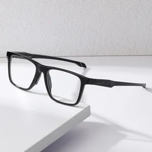 Monture de lunettes de sport TR90 légère pour homme, lunettes carrées noires élégantes.