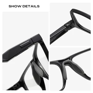 Monture de Lunettes Optiques TR90 Noire Légère Lunetterie Mode Homme Vue Principale