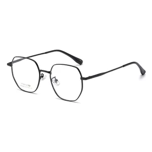 Nouvelle monture de lunettes optiques en titane, lunettes hexagonales métal mode!