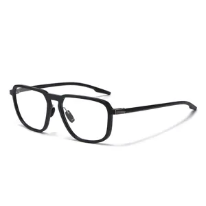 Nouveau printemps TR90 léger monture de lunettes polygone rétro optique noir design