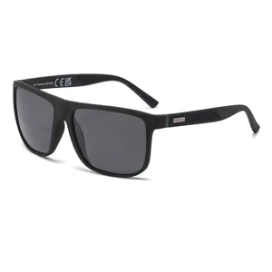 Lunettes de soleil carrées polarisées homme mode conduite avec monture noire mate
