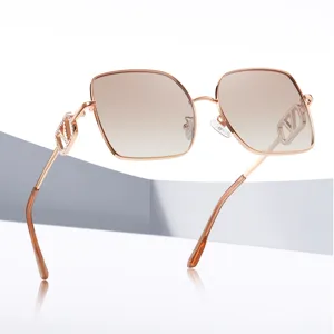 Lunettes de Soleil Femme Monture Métal Mode Protection UV400 Verre Dégradé Polarisé Style Luxe Designer