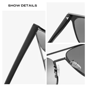 Nouvelles lunettes de soleil polarisees homme ultra-legeres uv protection noires tendance.