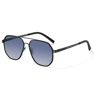 Lunettes de Soleil Polarisées pour Homme Protection UV Verres Dégradés Noires