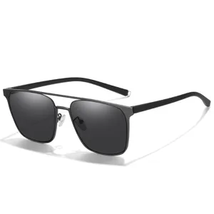Lunettes de soleil polarisées homme rétro conduite extérieure pêche cadre en métal UV