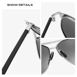 Lunettes de Soleil Pilote Homme Protection UV Conduite Detail Vue Cadre Metal Premium
