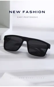 Vue détaillée de lunettes de soleil carrées rétro pour homme, protection UV et style chic.