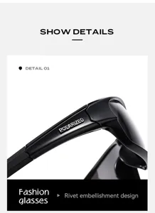 Gafas de sol deportivas polarizadas para hombre con detalles de remaches para exteriores.