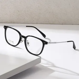 Style coreen lunettes de vue monture en titane ultra legere pour femme pleine monture