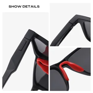 Men's sports polarized sunglasses square fashion eyewear outdoor fishing driving glasses details