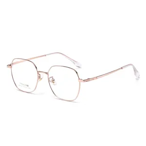 Montatura per occhiali da vista in titanio leggero tonda metallo anti luce blu
