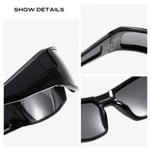 Lunettes de soleil polarisées de sport en plein air protection UV noires vue principale