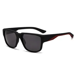 Lunettes de soleil polarisées homme rétro carré monture noire protection solaire principale