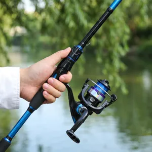 Cana de pesca portatil de 1.8M con carrete de spinning para los amantes de la pesca.