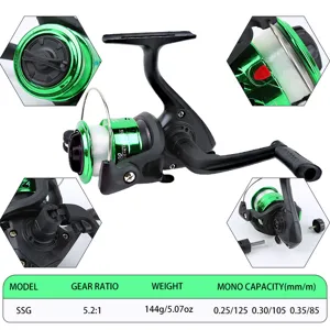 Μηχανισμός spinning με σχέση 5.2:1 και ελαφρύ σχεδιασμό για επαγγελματικό εξοπλισμό αλιείας.