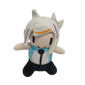 Cute grey hair anime game character plush toy doll soft stuffed toy for fans and kids gift