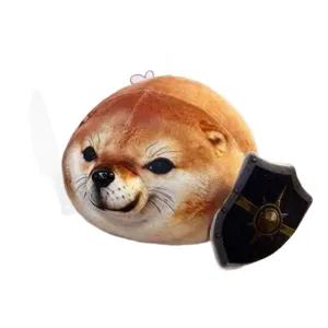 Divertente peluche pane Shiba Inu cuscino bambola cartone animato rotondo con scudo.