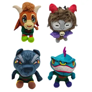 Set of 4 cute plush toy dolls, game character stuffed animals for kids and fans collection.