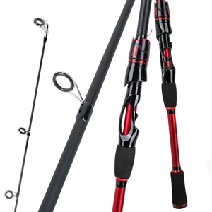 Fiberglass Lure Fishing Rod Portable Travel Spin Casting Rod Hard Action River Fishing Tackle Gear