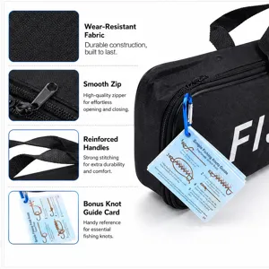Detailansicht der großen Angeltasche mit strapazierfähigem Stoff und praktischer Knotenhilfe