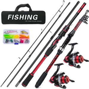Telescopic Fishing Rod And Plug-in Pole Double Rod Reel Set Complete Portable Carbon Fiber Sea Fishing Tackle Kit