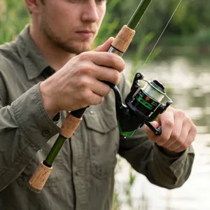 Portable telescopic fishing rod and spinning reel set for outdoor angling enthusiasts.