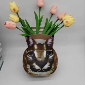 Big Floppa Caracal Plush Toy Square Cat Stuffed Animal Pillow Cute Meme Doll Soft Cushion