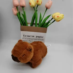 Cute capybara plush toy soft stuffed animal doll cartoon decompression gift for kids and fans