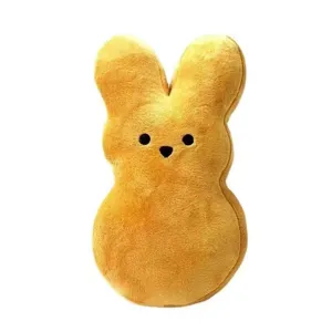 Cute yellow plush bunny toy, 15cm Easter stuffed animal doll, soft birthday gift for kids.