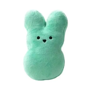 Mint green Easter bunny plush toy, 15cm cute stuffed animal doll for birthday gifts detail.