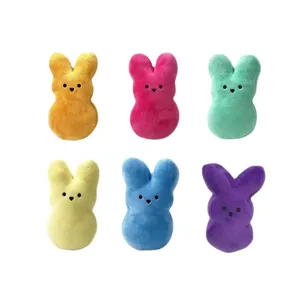 Colorful Easter bunny plush toys set, soft cute stuffed animal dolls for kids birthday gifts.